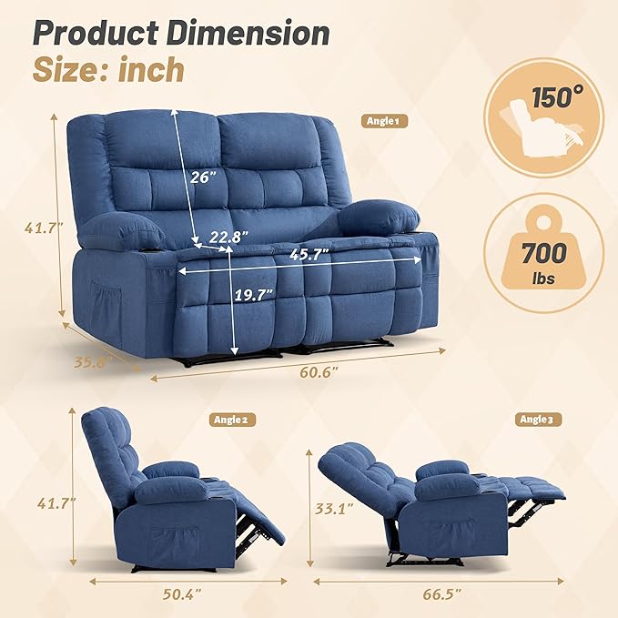 Loveseat Recliner Sofa, Big Large Reclining Sofa