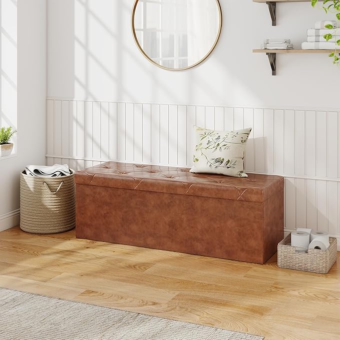 Sweetcrispy 43 Inches Folding Ottoman