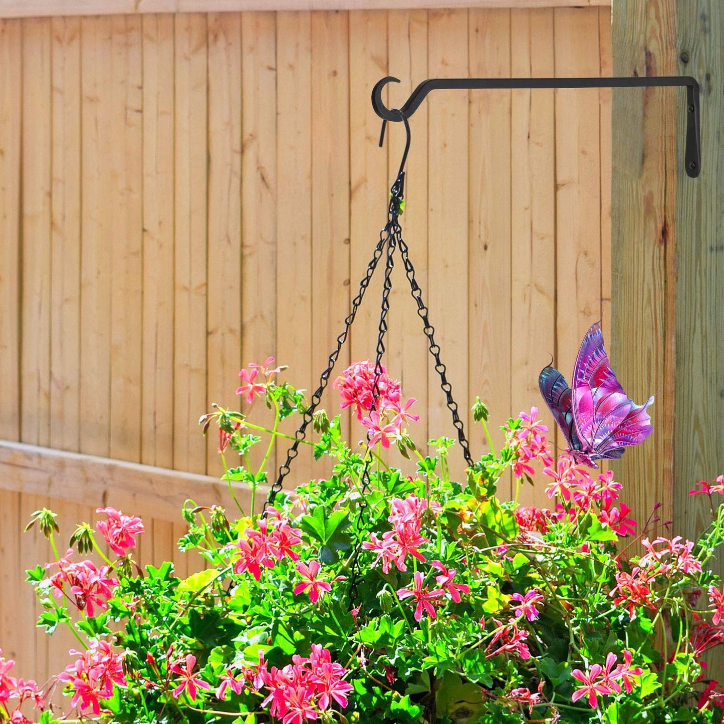 YELOKIE 16inch 2 Pack Plant Hanger, Sturdy Hanging Plant Hangers Outdoor, Bird Feeder Hanger for Bird, Plant Hangers for Planters, Lanterns, Wind Chimes Indoor Outdoor, Upgrade Black
