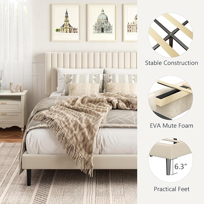 HAOARA Queen Size Platform Bed Frame
