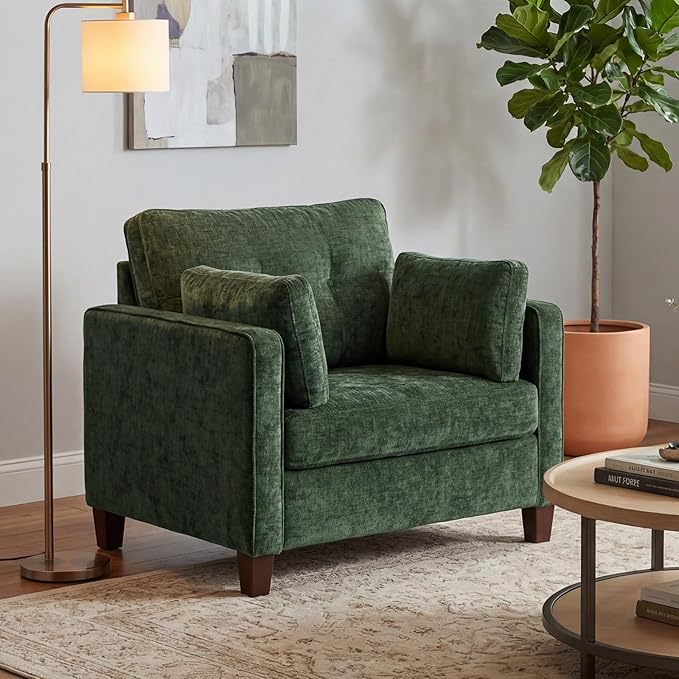 Luxury Oversized Accent Chair, 40.9" Upholstered Comfy Piping Single Armchairs