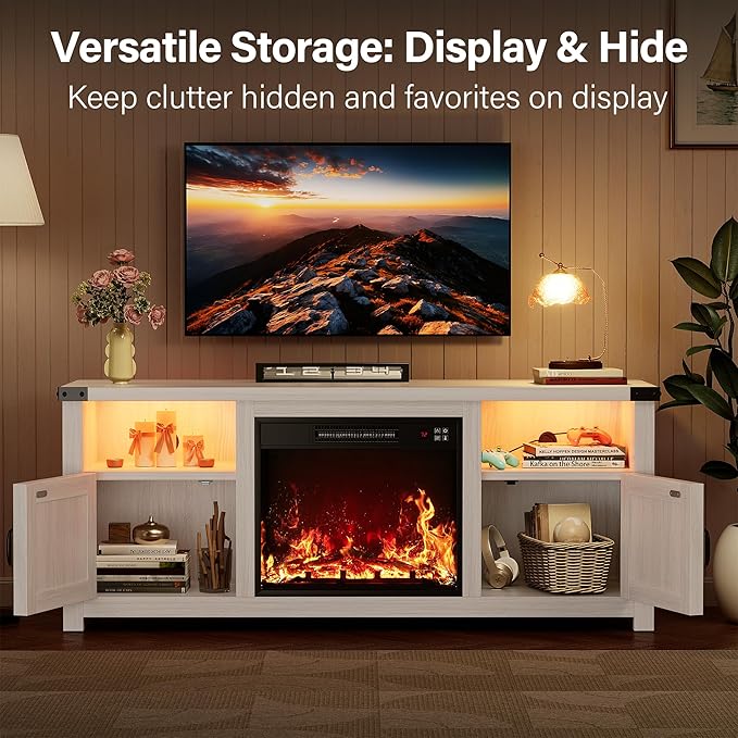 YESHOMY LED Fireplace TV Stand