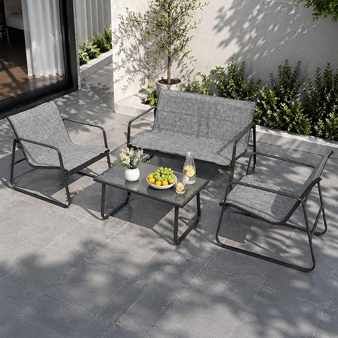 Kozyard Sofia 4-Piece Patio Conversation Set, Outdoor Furniture Set