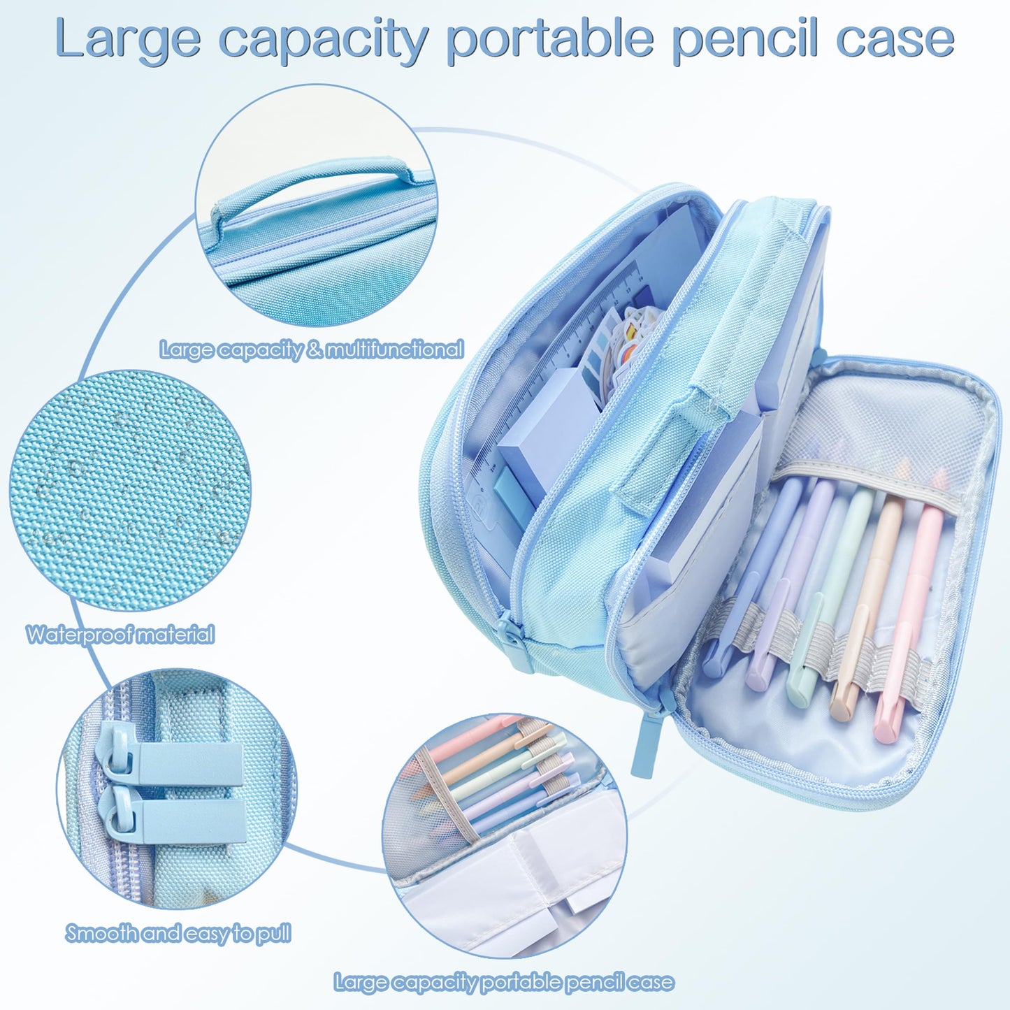J6&H6 170Pcs Complete Bible Study Supplies Journaling Kit with Tabs, Highlighters and Color Pens, Notebook,Stickers & More Bible Accessories Set for Women, Beginner Christian Gifts(Blue)