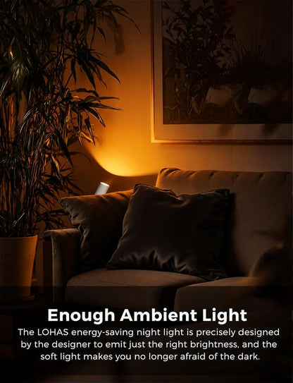 L LOHAS LED Night Lights Plug into Wall,[2-Pack] Wall Spot Lights Indoor with Light Sensor,Amber Night Lights,for Home Decor Party Bathroom,Hallway