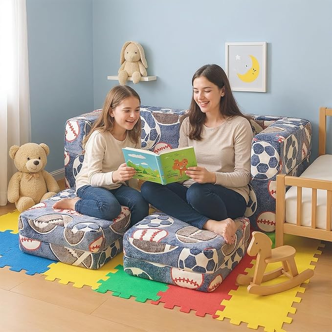 Cvortll Modular Kids Play Couch, Glow in Dark Kids Sofa, Child Sectional Sofa
