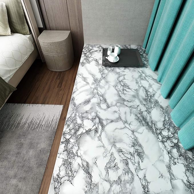 Livelynine Marble Wall Paper Kitchen Countertop Peel and Stick Wallpaper