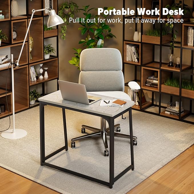 WOHOMO Small Foldable Computer Desk Writing Study Desk Easy Assembly