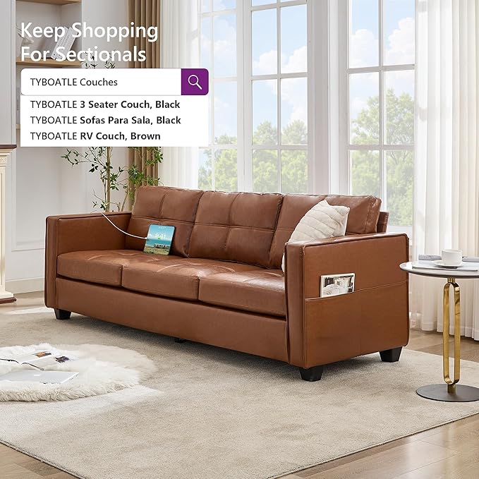 TYBOATLE 88" W Faux Leather Couches