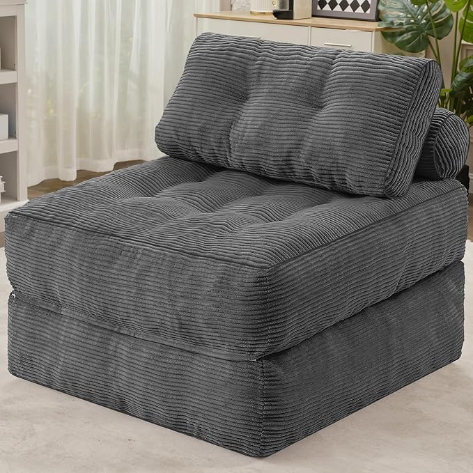 HABUTWAY Folding Sofa Bed, Convertible Sleeper Chair Bed w/Dual-Pillow & Handle