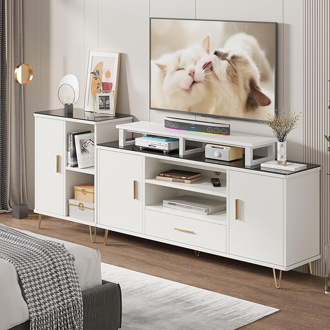 YAOHUOO 45" Large TV Riser for 32-60 inch TV, TV Riser Stand Shelf