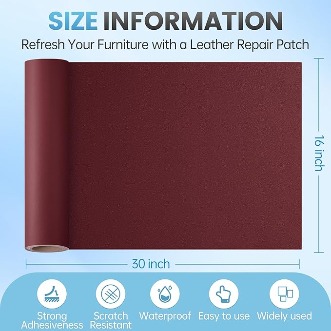 Leather Repair Patch Tape Kit, Vinyl Leather Repair Kit