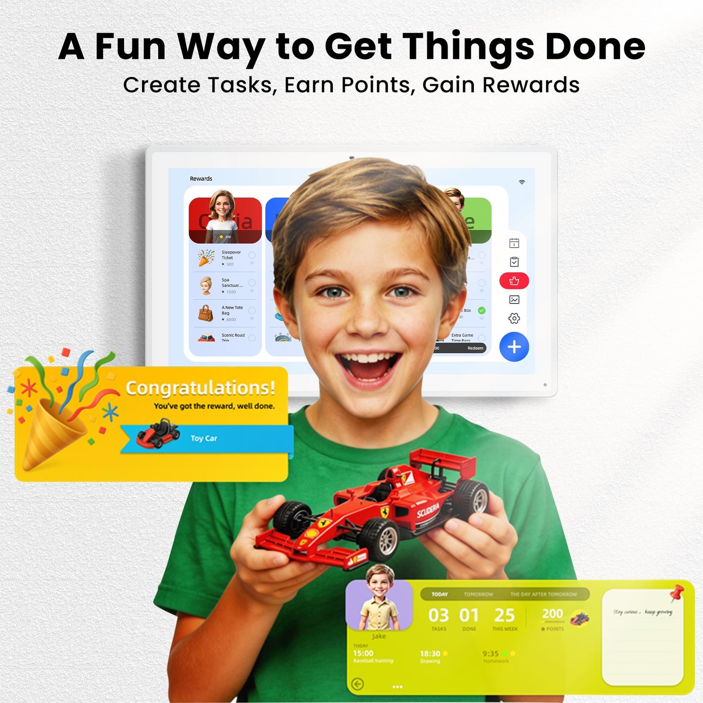Pastigio Digital Calendar, 15.6'' Wall Touch Screen Planner, No Subscription, Smart AI Family Electronic Calendar, Chore Chart with Tasks Rewards for Kids, Digital Photo Frame, Wall & Desk Mountable