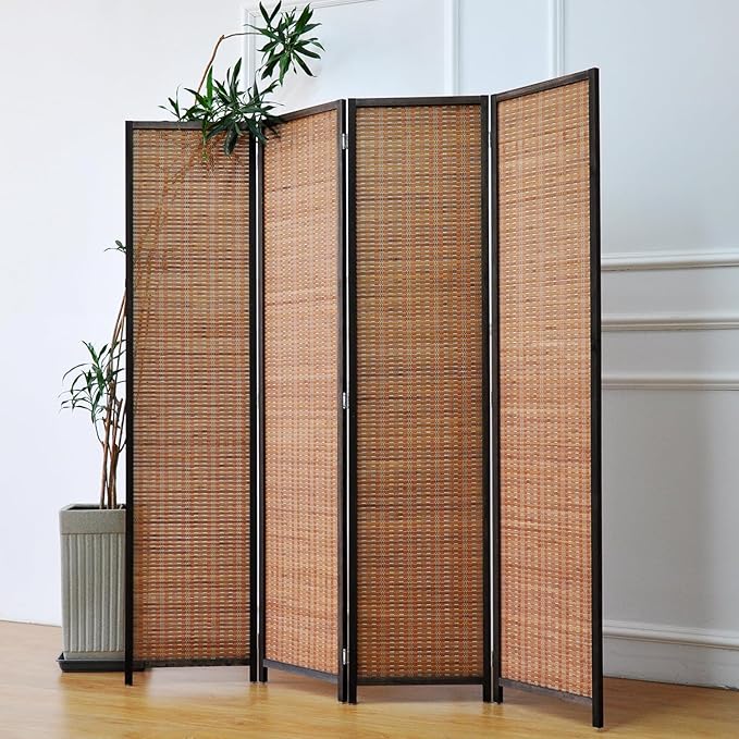 Furnnylane 4 Panel Bamboo Room Divider