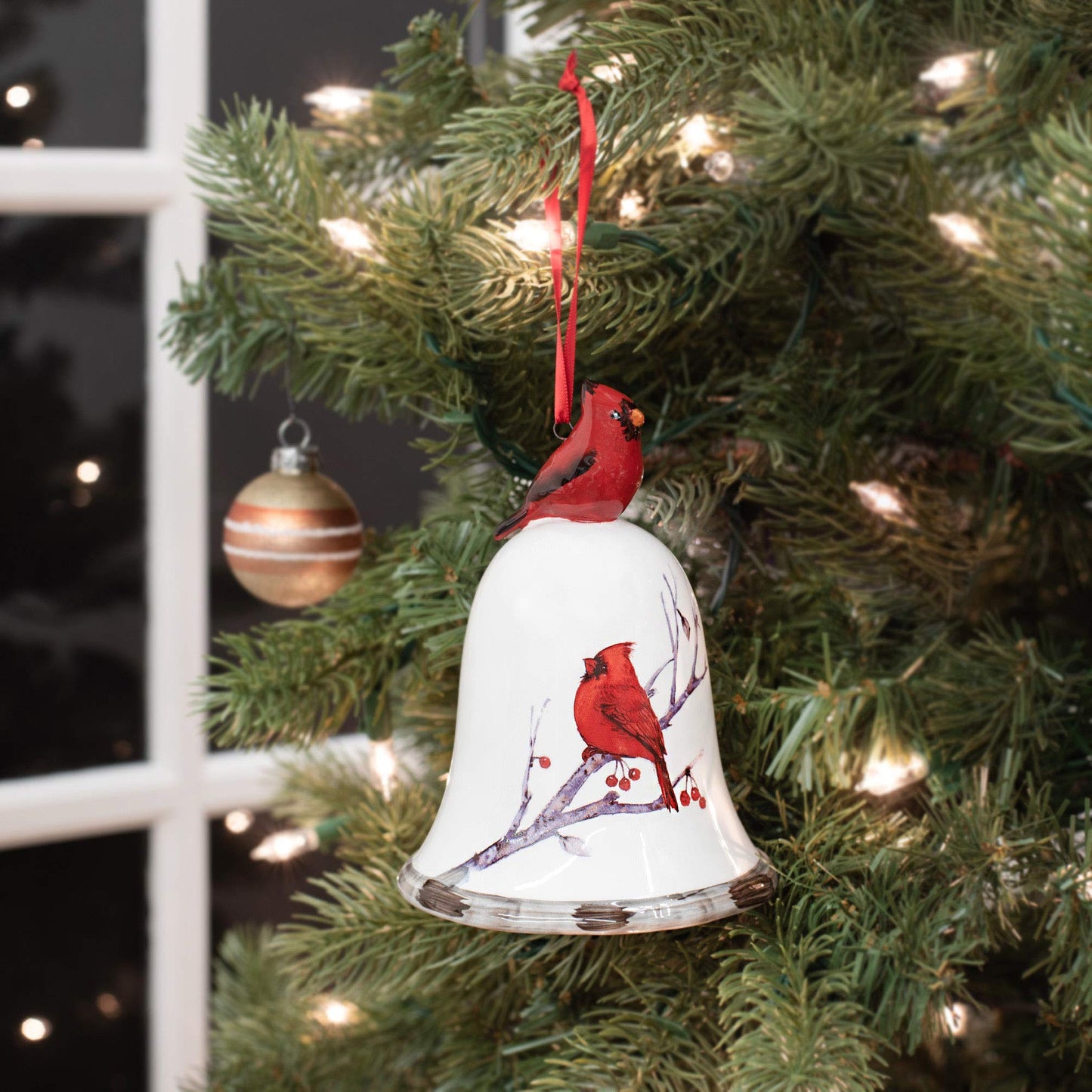 Regency International 6" Dolomite Cardinal Bell Ornament
