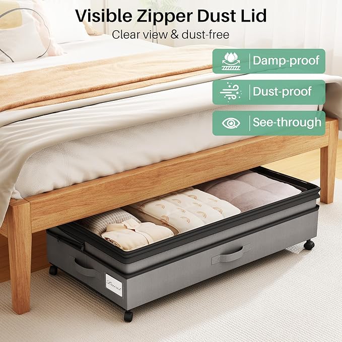 Kitstorack 4 Pack Height-adjustable Under Bed Storage