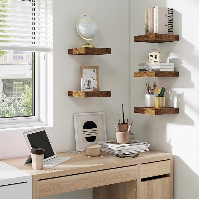 fuqing Floating Shelves for Wall, Wall Mounted Wood Floating Shelf