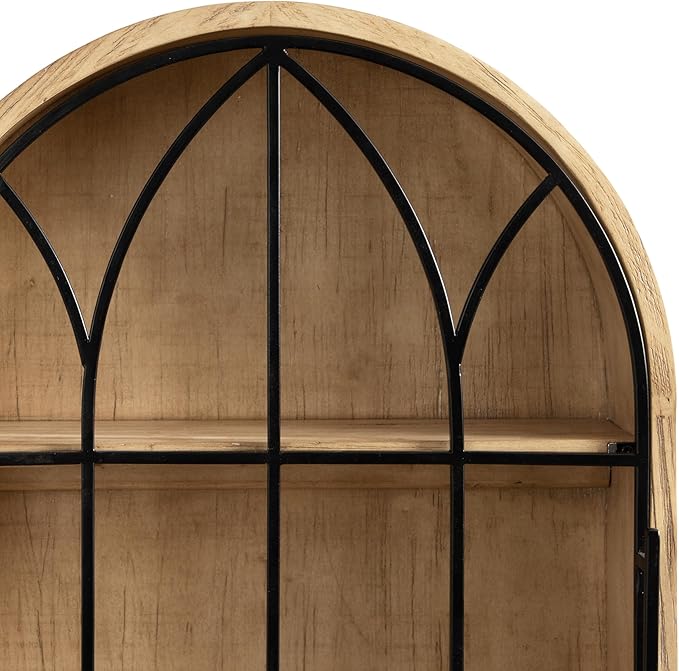 Kate and Laurel Megara Decorative Wooden Hanging Arched Wall Cabinet
