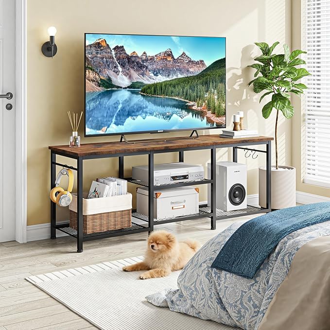 YGEOMER TV Stand for TVs Up to 55 Inch, Entertainment Center for Living Room