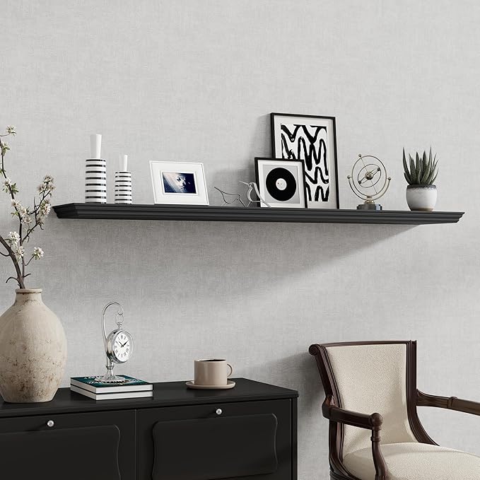 Fun Memories Floating Shelves 55 Inch Long, 9.3 Inch Deep Classic Crown Molding