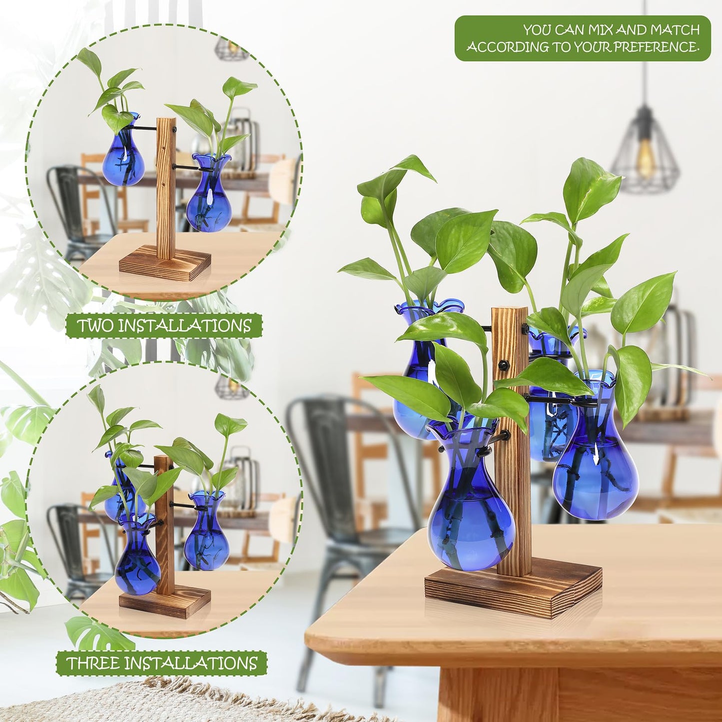 Plants Propagation Stations Bulb Glass Propagation Birthday Gift for Women Garden Plant Lovers - 4 Bulb