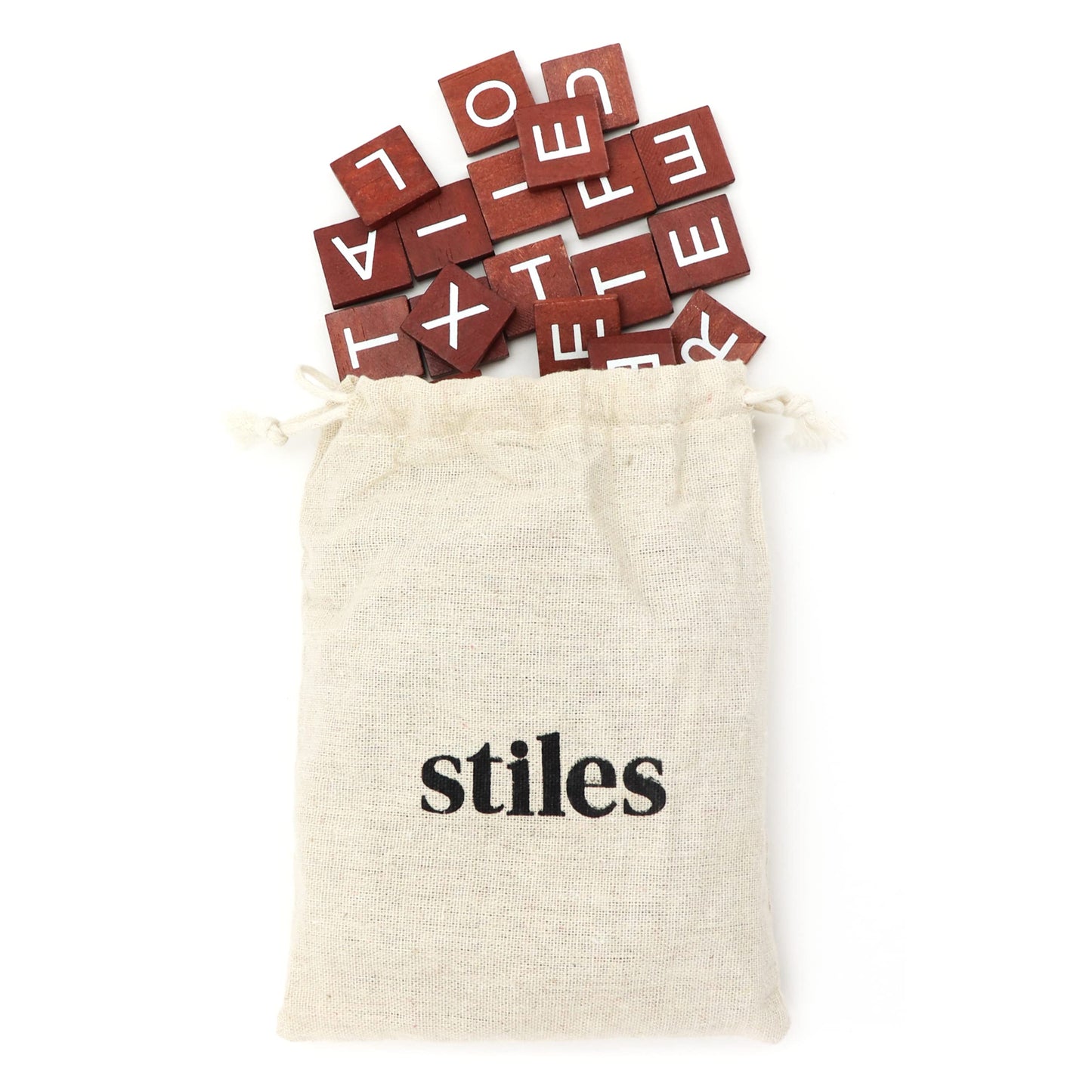 Stiles 100 Piece Magnetic Wooden Letter Tiles - Alphabet Magnets for Whiteboards, Refrigerators & Magnetic Letter Boards - Changeable Letters for Craft & Announcements, Walnut