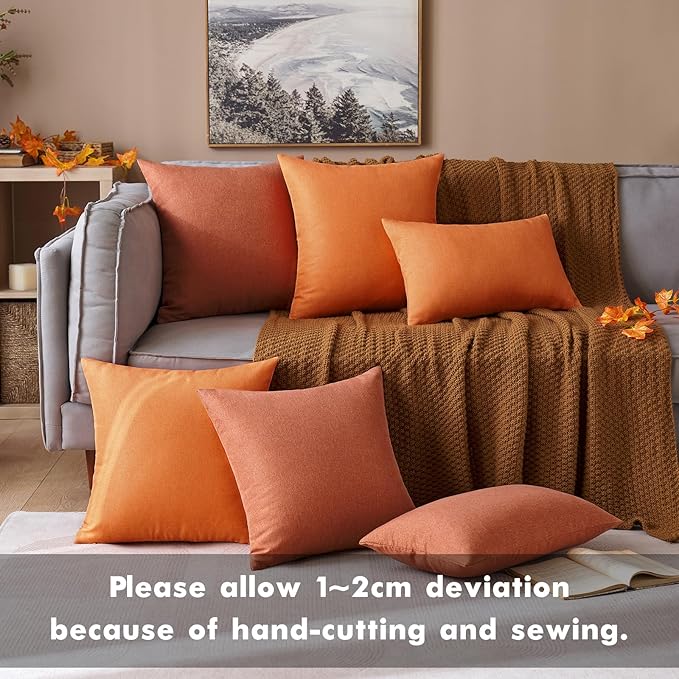 MIULEE Pack of 2 Decorative Outdoor Solid Waterproof Throw Pillow Covers Faux
