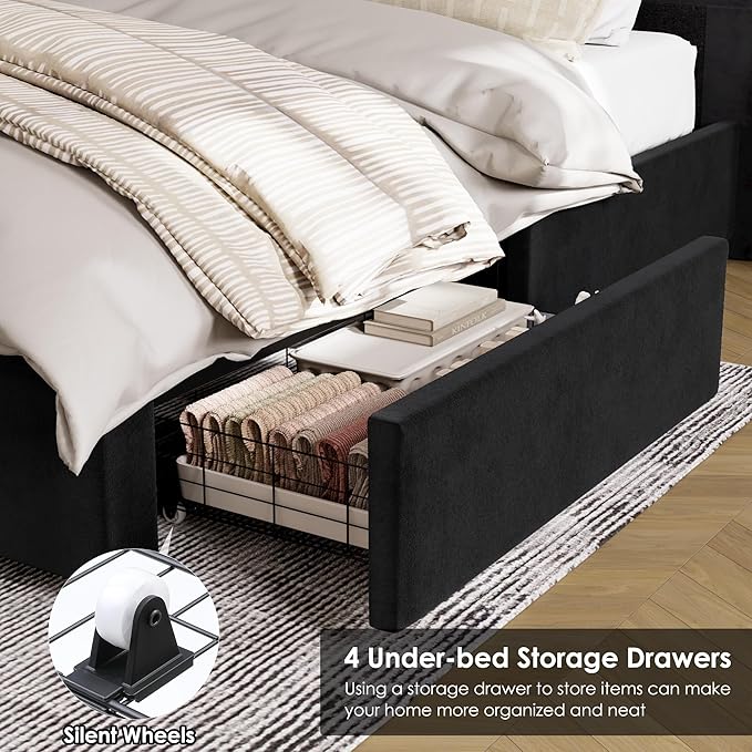 King Size Bed Frame 54" Tall Headboard