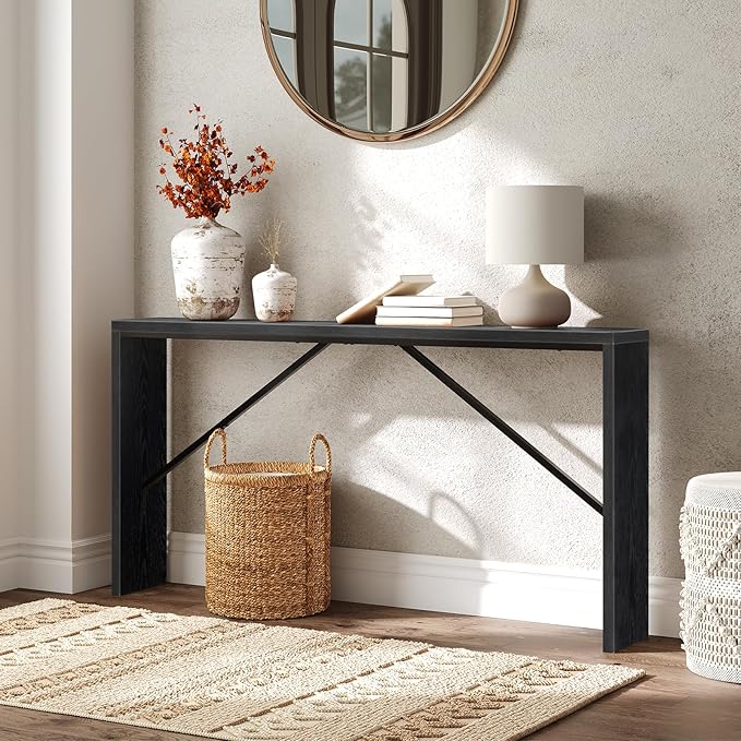 MAHANCRIS Console Table, 62.2" Long Sofa Table Behind Couch, Narrow Entryway