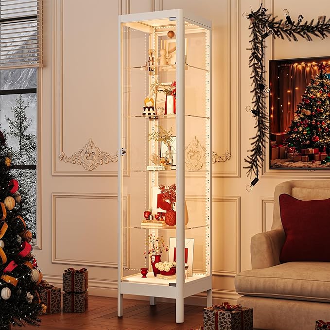 5-Tier Glass Display Cabinet