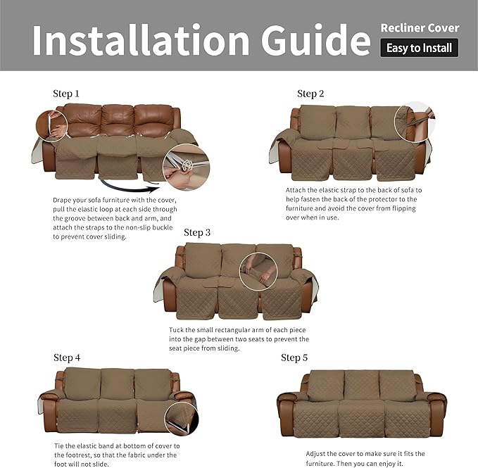 Easy-Going Recliner Sofa Cover, Reversible Couch Cover