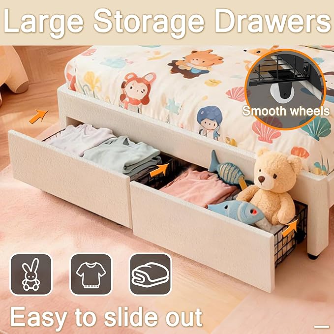 White Upholstered Bed Children’s Bed