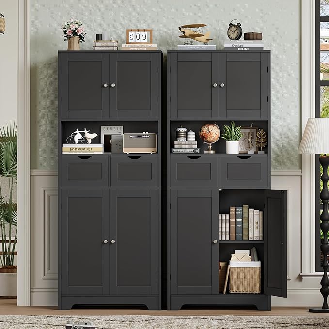 Iwell 57.8" H Tall Storage Cabinet
