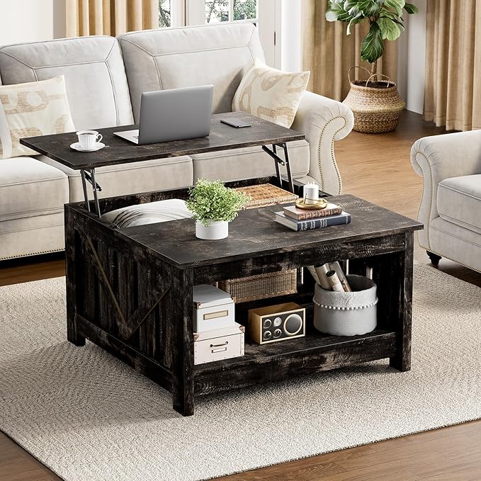 FABATO Lift Top Coffee Table, 31.5" Farmhouse Coffee Tables