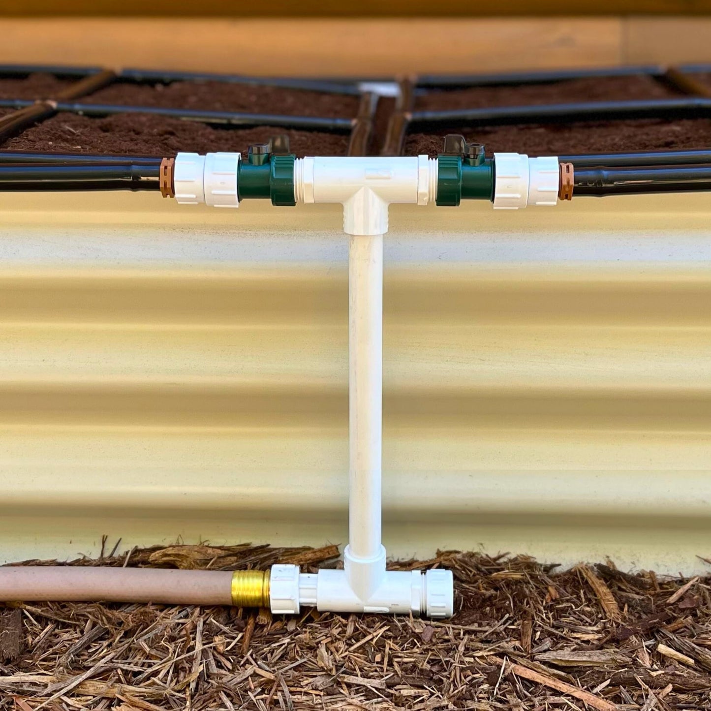 Garden Grid Manifold - 12" Tall, Double Style | Link All of Your Garden Grids So They Water Together | Ideal for Side-By-Side Garden Grid Connections