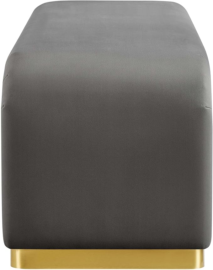 Modway EEI-6734-BRA-STG Koda Performance Velvet Waterfall Long Bench, Brass