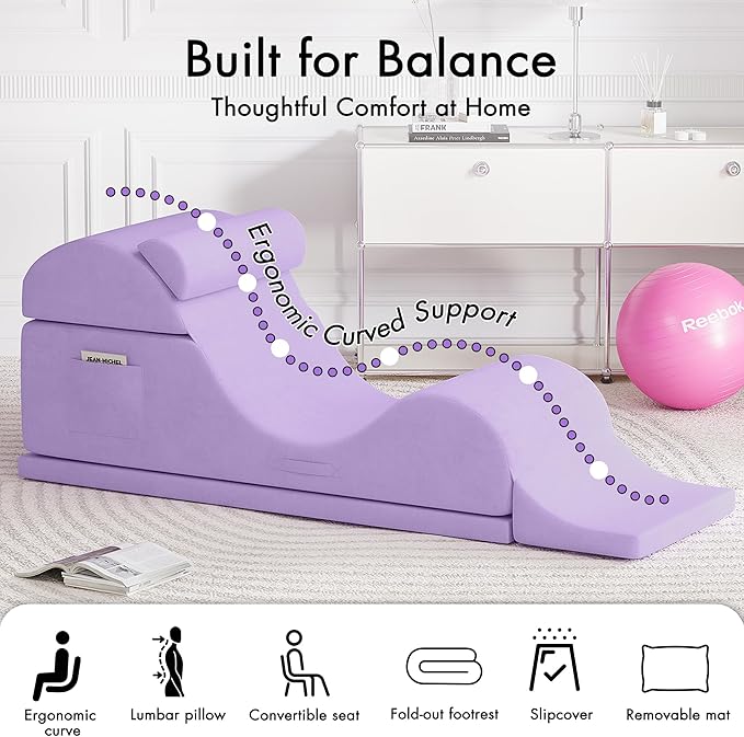 Convertible Yoga Chair for Adults, Ergonomic Foam Lounge