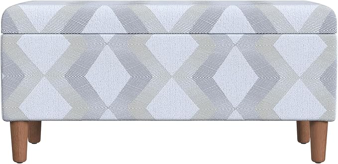HomePop Malmo Decorative Storage Bench -Natural Woven Geo