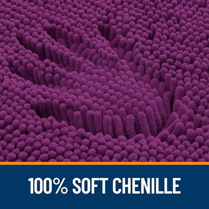 OLANLY Large Bathroom Rugs 45x27, Extra Soft Absorbent Chenille Bath Rugs, Rubber Backing Quick Dry, Machine Washable Bath Mats for Bathroom Floor, Tub and Shower, Home Decor Accessories, Purple