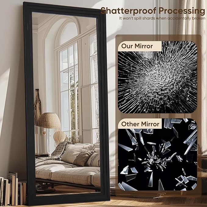 Full Length Mirror, Oversized Stand Up Mirrors Large Wall Mirrors, Wall Mounted