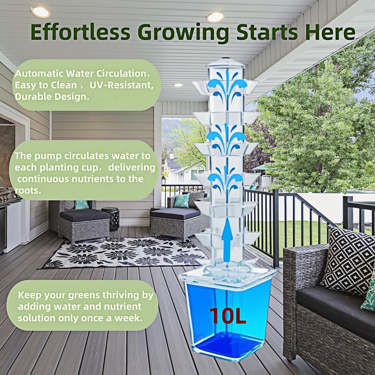 Hydroponic Growing System Kit – Indoor Vertical Hydroponic Garden Tower, 35 Planting Pods，Indoor Herb Garden,Lettuce Vegetables Hydroponic Growing Kit