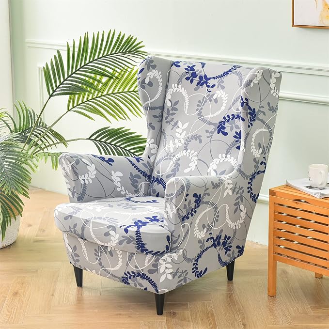 KRFOONN Wingback Chair Covers Slipcovers 2 Piece Stretch Wing Chair Covers