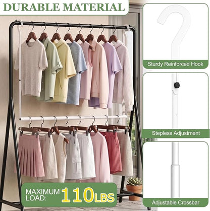 OPKING Double Hanging Closet Rod Extenders Adjustable Width & Height Space-Saving, White