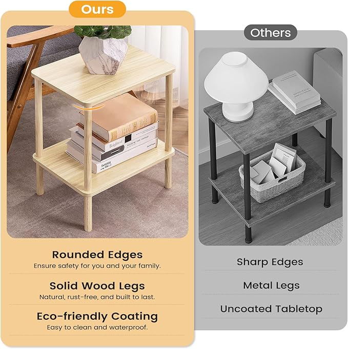Apicizon 2 Tier End Table, Small Side Table