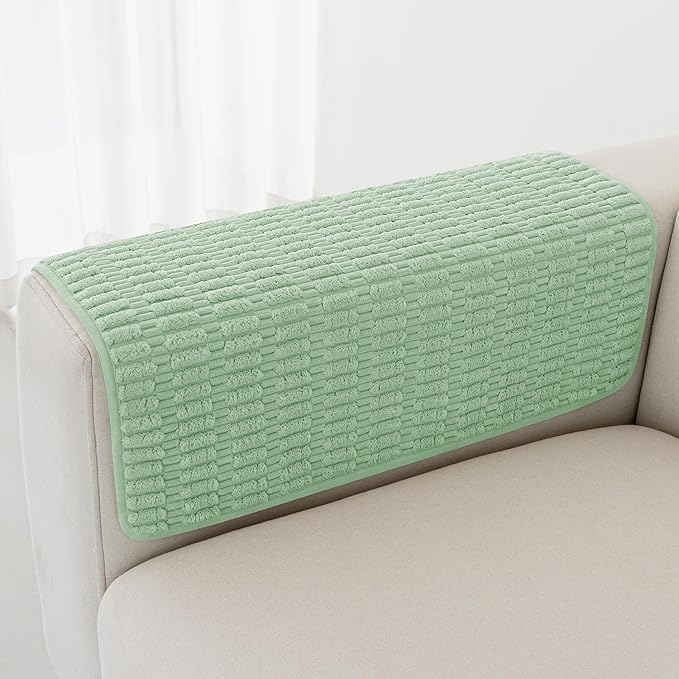 Foxdecor Couch Arm Cover Sofa Armrest Cover Armchair Covers, Anti-Slip Couch