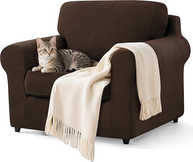 SUBRTEX 3 Pieces Stretch Sofa Slipcover Sets Couch Cover Sets Backrest Cushion