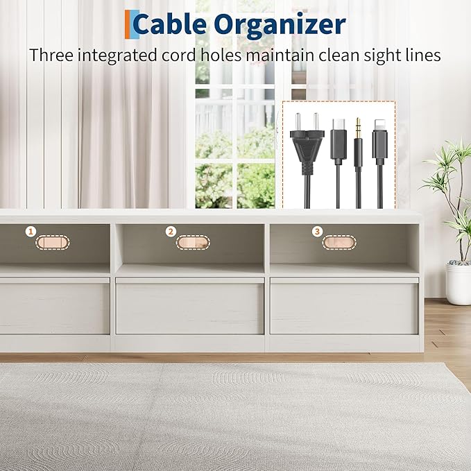 GarveeHome 70in TV Stand for TVs up to 85", Mid Century Modern Entertainment