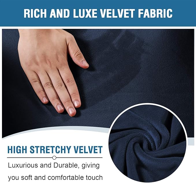 H.VERSAILTEX Velvet Stretch Recliner Couch Covers 6-Pieces Recliner Loveseat