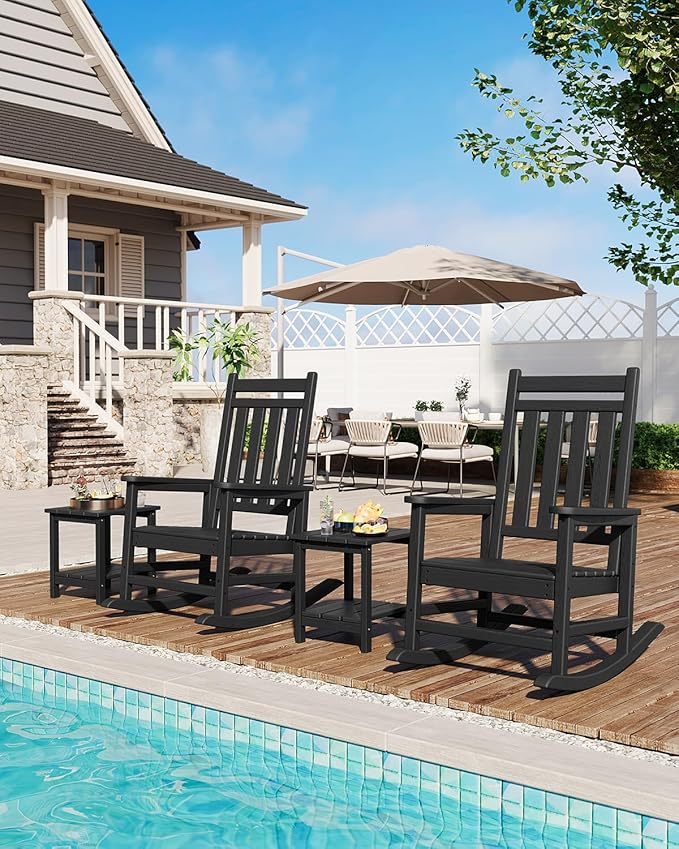 GarveeLife Poly Lumber Rocking Chair Outdoor Set of 4