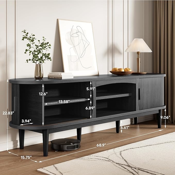Decofy Mid Century TV Stand for TVs up to 80 Inches, Entertainment Center